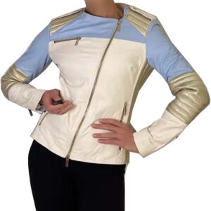 1980s Multicolor Leather Cafe Racer Moto Jacket