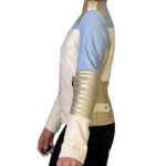 1980s Multicolor Leather Cafe Racer Moto Jacket - Image 3
