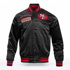 49ers Black Satin Varsity Jacket