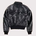 80s A2 Flight Vintage Military Leather Jacket for Men - Distressed Black Pilot Bomber Style - Image 2