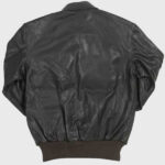 Classic A-2 Flight Bomber Black Leather Jacket - Image 2