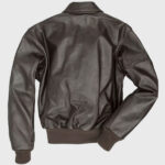 A2 Brown Leather Bomber Jacket - Image 2