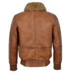 Aviator Shearling Brown Bomber Leather VTG Jacket Mens - Image 2