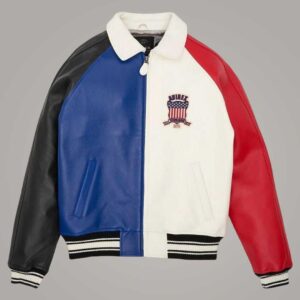 Avirex Multicolor Icon Sheepskin Leather Bomber Jacket for Men