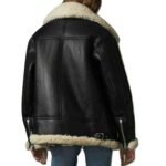 B3 Bomber Aviator Flying Black Leather Jacket Women - Image 2