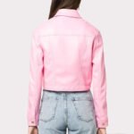 Baby Pink Barbie Summer Leather Jacket for Women - Image 2