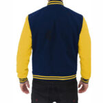 Baseball Jacket In Navy Blue And Yellow - Image 2