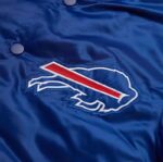Bills Blue Satin Jacket with Embroidered Logo – Fan Apparel - Image 3