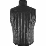 Black Men's Quilted Puffer Leather Vest - Image 3