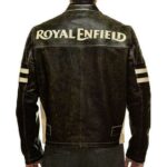 Black Royal Enfield Cafe Racer Motorcycle Jacket - Image 2