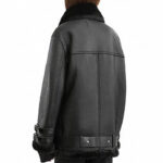 Black Women B3 RAF Aviator Flight Shearling Bomber Jacket - Image 2