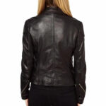 Black Women's Leather Biker Jacket - Image 2