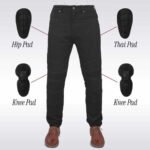 Black Kevlar Motorcycle Jeans with CE Level 2 Protectors - Image 2
