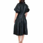 Black Leather Frock Sexy Casual Party Dress - Image 2