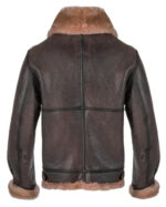 Brown Classic B-3 Sheepskin Leather Bomber Jacket - Image 2