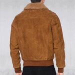 Brown Suede leather Pilot Jacket - Image 2