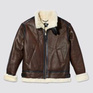 Classic B-3 Flight Leather Bomber Aviator Jacket for Men