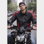 Deadshot Red and Black Biker Motorcycle Leather Jacket for Men - Image 5