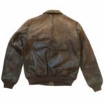 Distressed Leather Bomber Jacket - Image 2