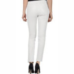 Elegance White Leather Pant For Women - Image 2
