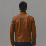 Black Lambskin Cafe Racer Leather Jacket - Image 4