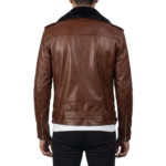 Genuine Black Biker Leather Jacket - Image 3