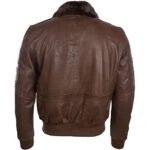 Genuine Leather Aviator Bomber Jacket For Men - Image 3