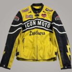 Icon Daytona Yellow Moto Leather Jacket with CE Armor Protection - Image 2