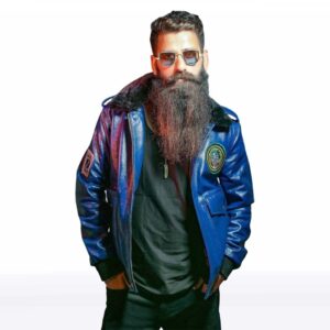 Goon Clown Prince Blue Bomber Joker Leather Jacket