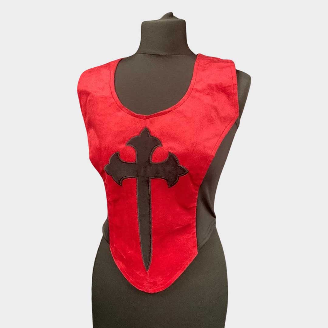 Gothic Vintage Red Velvet Corset Top for Women