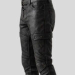Men's Handmade Black Leather Warrior Pants - Image 3
