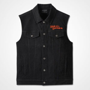 Harley Davidson Whiplash Black Denim Vest