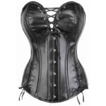 Heavy Duty Double Steel Boned Over Bust Waist Trainer Genuine Leather Corset