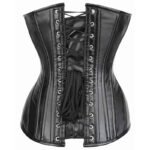 Heavy Duty Double Steel Boned Over Bust Waist Trainer Genuine Leather Corset - Image 2