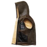 Hooded Shearling Leather Vest for Men - Image 4
