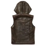 Hooded Shearling Leather Vest for Men - Image 3
