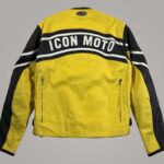 Icon Daytona Yellow Moto Leather Jacket with CE Armor Protection - Image 4