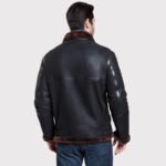Iconic Black Aviator Shearling Leather Jacket - Image 2
