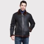 Iconic Black Aviator Shearling Leather Jacket
