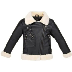 Kids Real Leather Extra Warm Winter Jacket