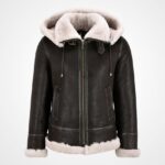Ladies B3 Sheepskin Bomber Jacket with Detachable Hood