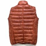 Men's Brown Sheepskin Leather Puffer Vest - Image 3