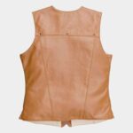 Women's Camel Leather Western Vest - Image 4