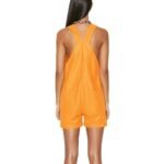 Mango Yellow Strap Detailed Leather Overall for Women - Image 2