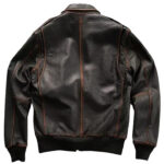 Men Brown Aviator A2 Military Pilot Leather Bomber Jacket - Image 2