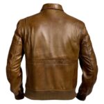 Men Traditional Brown Leather Jacket - Image 2