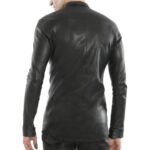 Men's Black Tight Fitted Leather Shirt - Bold and Stylish - Image 2
