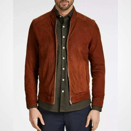 Men's Brown Pure Suede Leather Trucker Jacket