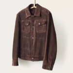 Men’s Brown Suede Leather Trucker Jacket – Custom Made - Image 2