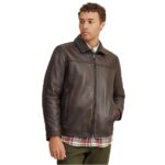 Men's Classic Dark Brown Leather Jacket - Image 2